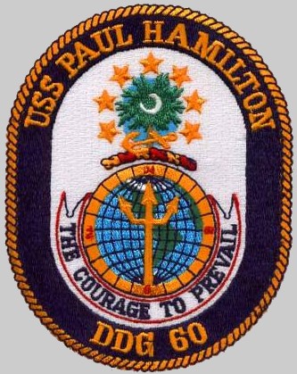 ddg-60 uss paul hamilton patch crest insignia destroyer us navy 05p