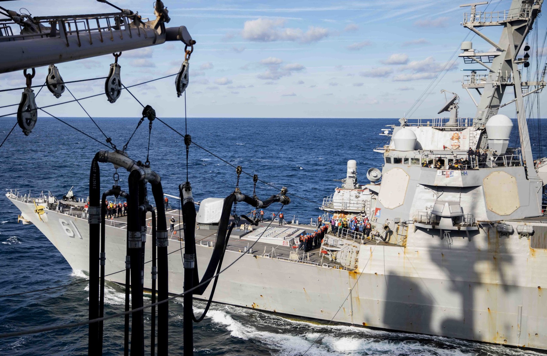 ddg-61 uss ramage guided missile destroyer arleigh burke class aegis us navy replenishment ras 99