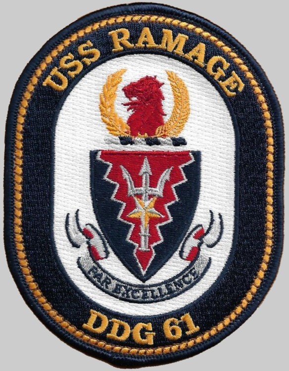 ddg-61 uss ramage patch insignia crest destroyer us navy 02