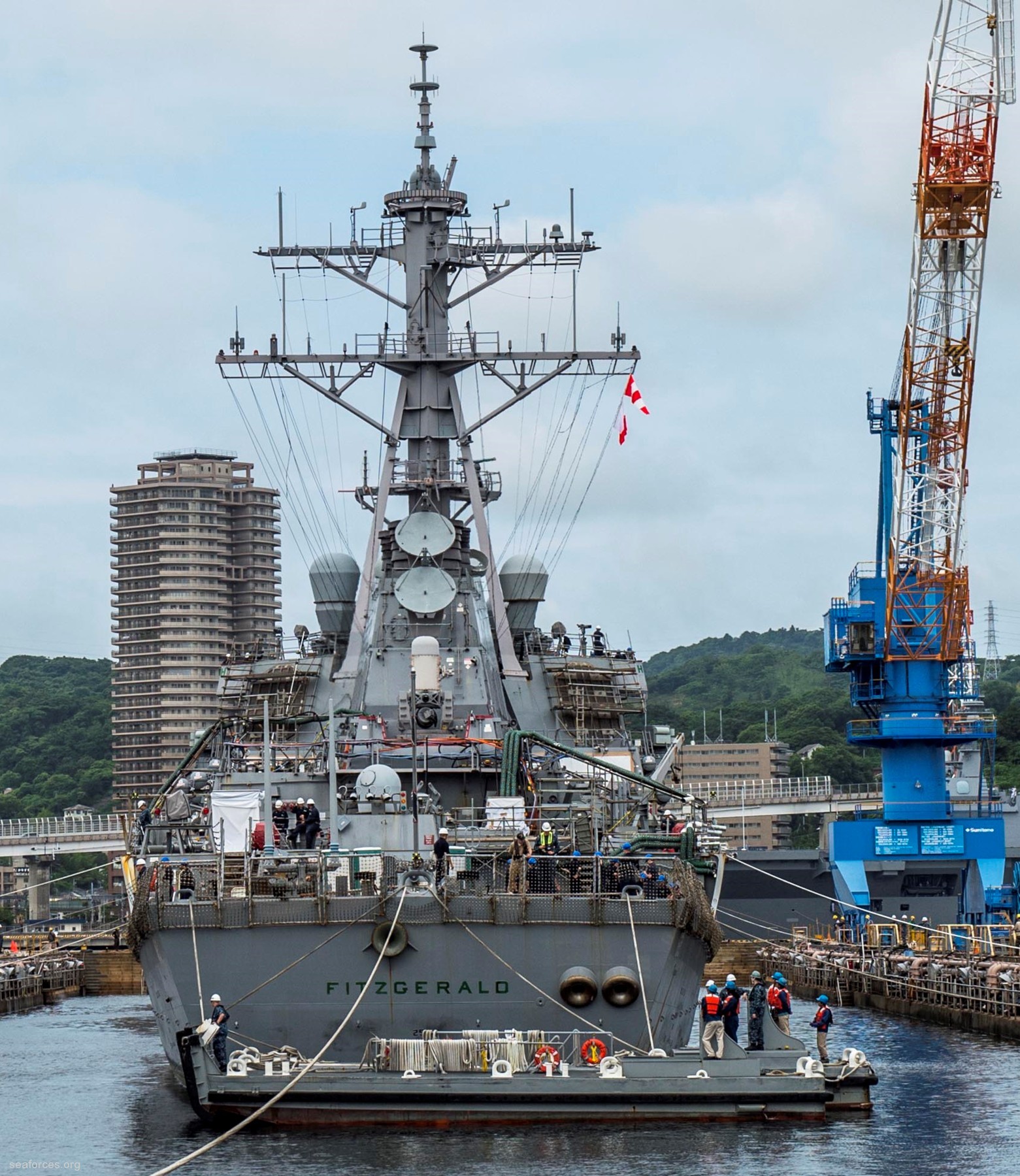ddg-62 uss fitzgerald guided missile destroyer 2016 16 naval ship repair facility yokosuka japan