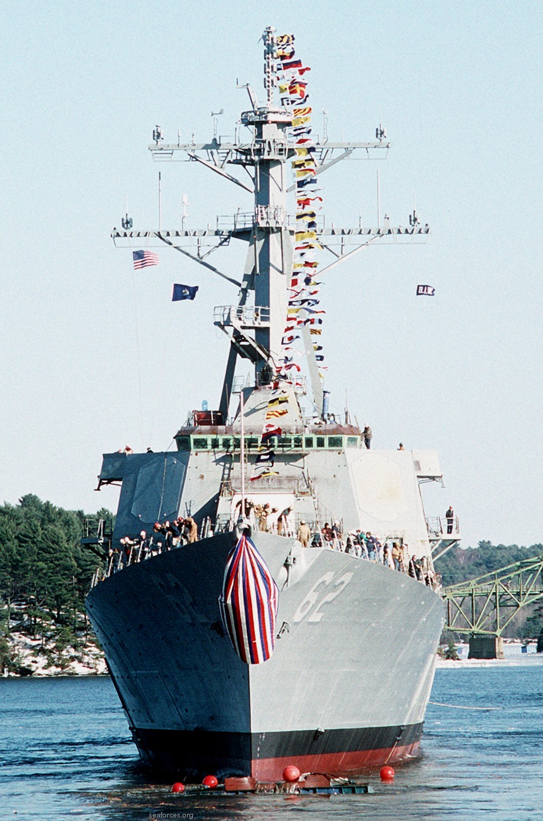 ddg-62 uss fitzgerald guided missile destroyer 1994 111 christening ceremony launching