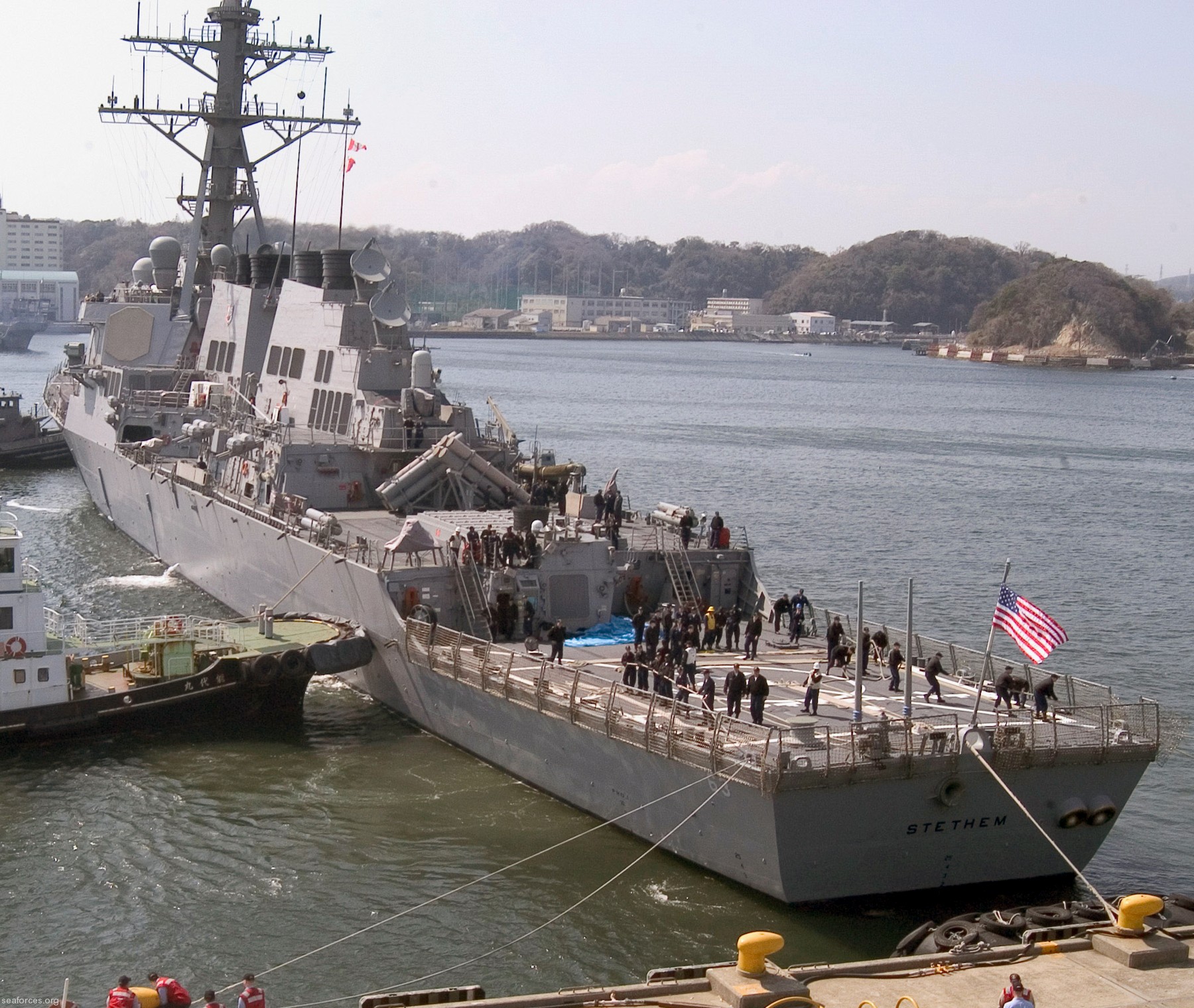ddg-63 uss stethem guided missile destroyer 45 yokosuka forward deployed