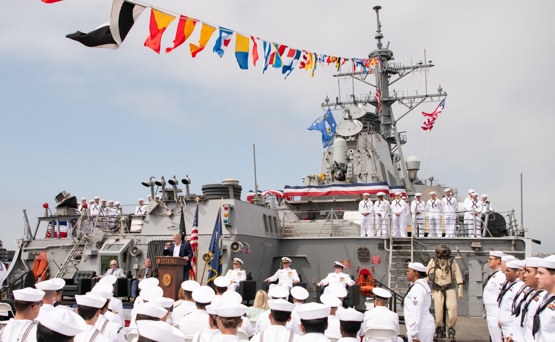 ddg-63 uss stethem guided missile destroyer memorial ceremony naval base san diego june 2025
