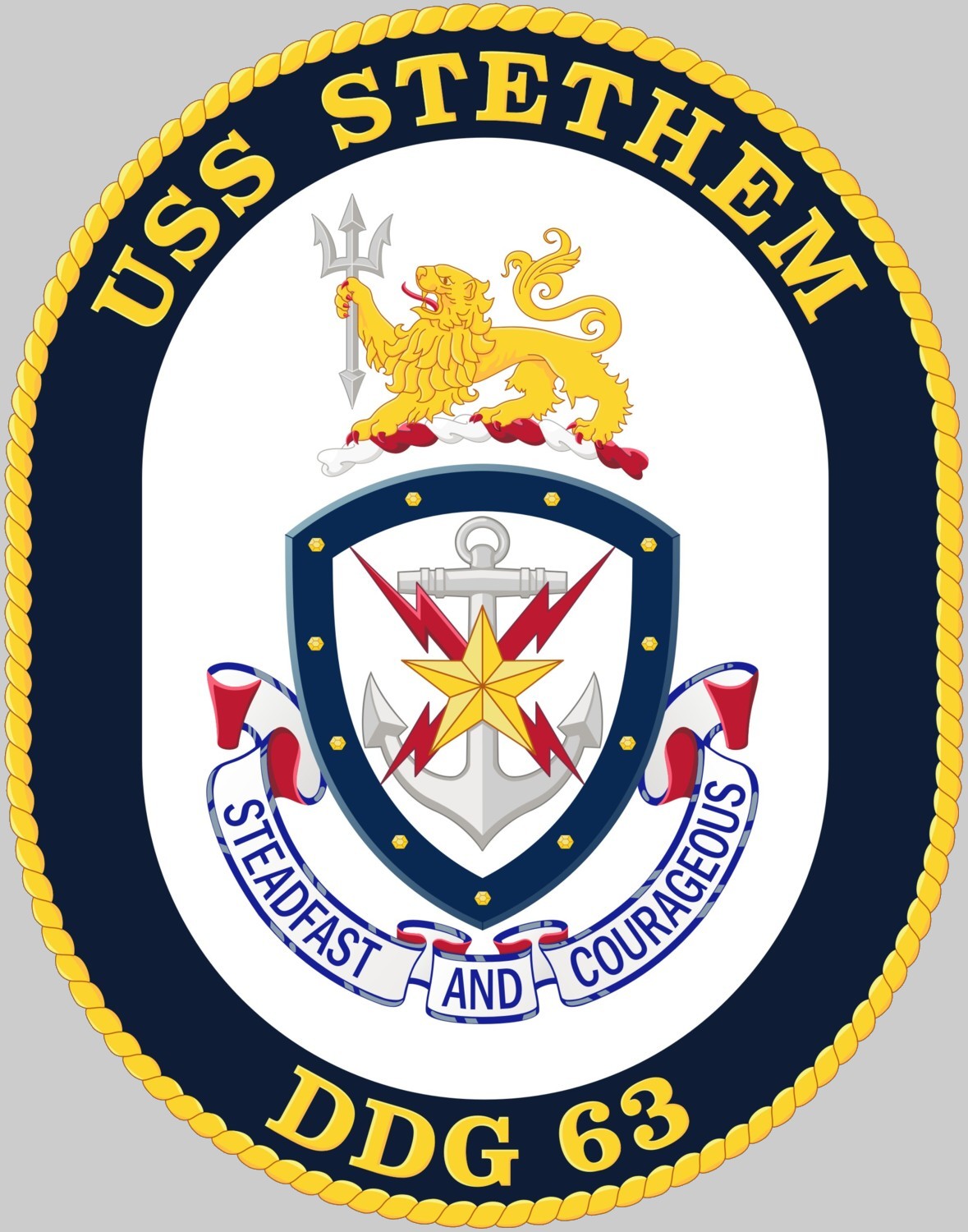 ddg-63 uss stethem insignia crest patch badge destroyer us navy 02x