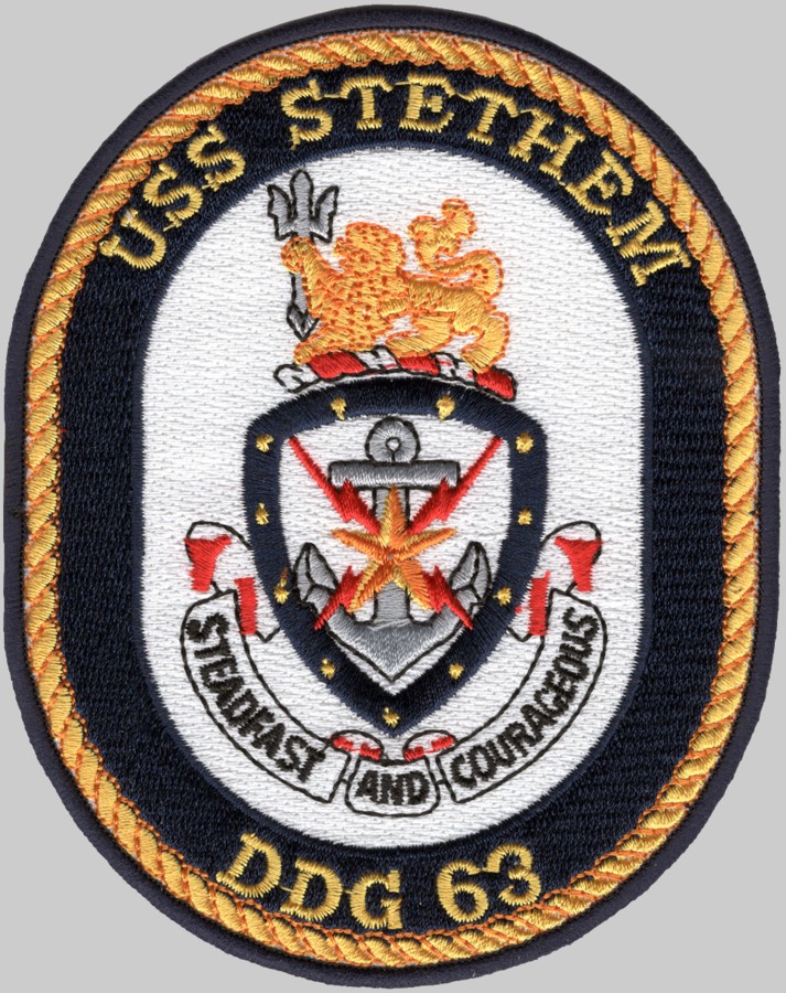 ddg-63 uss stethem insignia crest patch badge guided missile destroyer us navy 02p