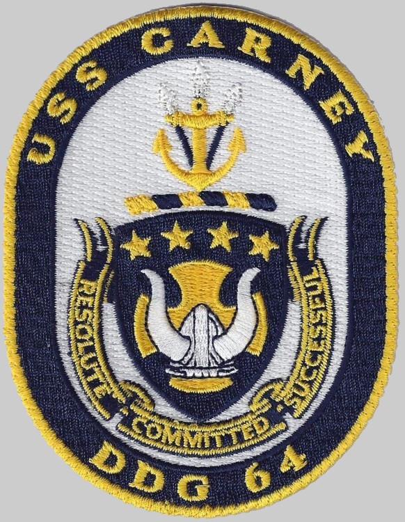 ddg-64 uss carney insignia crest patch badge guided missile destroyer us navy 02p