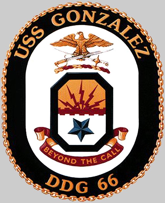 ddg-66 uss gonzalez insignia crest patch badge destroyer us navy 02c