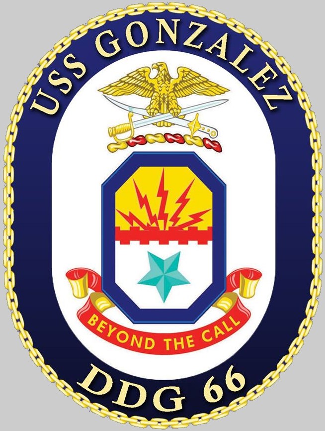 ddg-66 uss gonzalez insignia crest patch badge destroyer us navy 03c