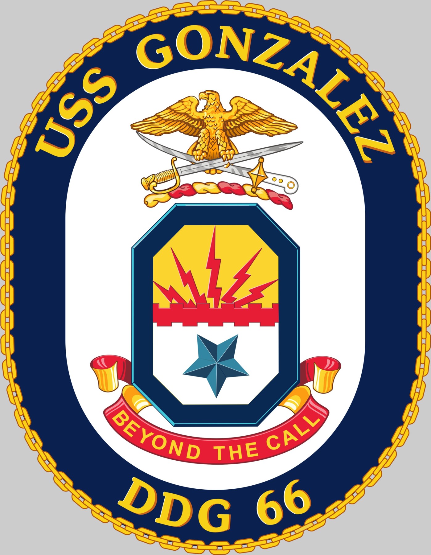ddg-66 uss gonzalez insignia crest patch badge destroyer us navy 04c