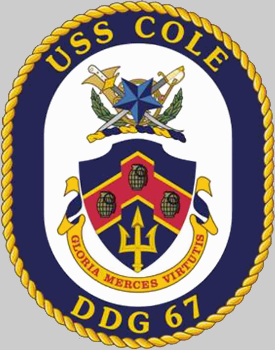 ddg-67 uss cole insignia crest patch badge guided missile destroyer us navy 02x