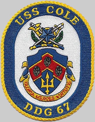 ddg-67 uss cole insignia crest patch badge guided missile destroyer us navy 02p