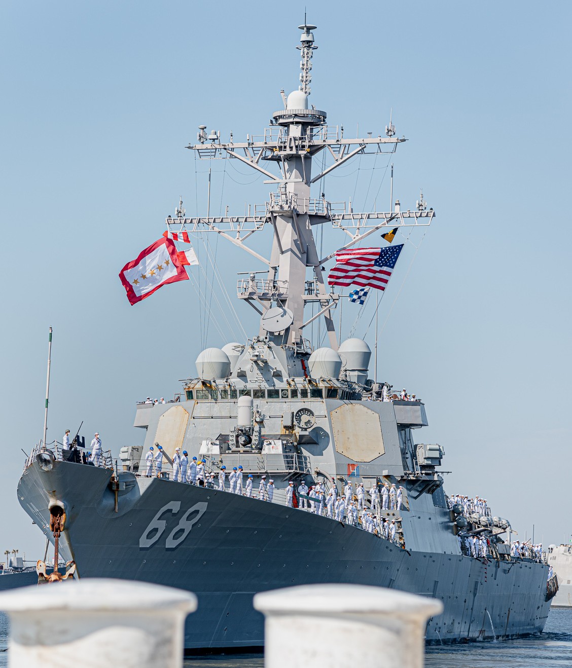 ddg-68 uss the sullivans guided missile destroyer departing mayport march 2020