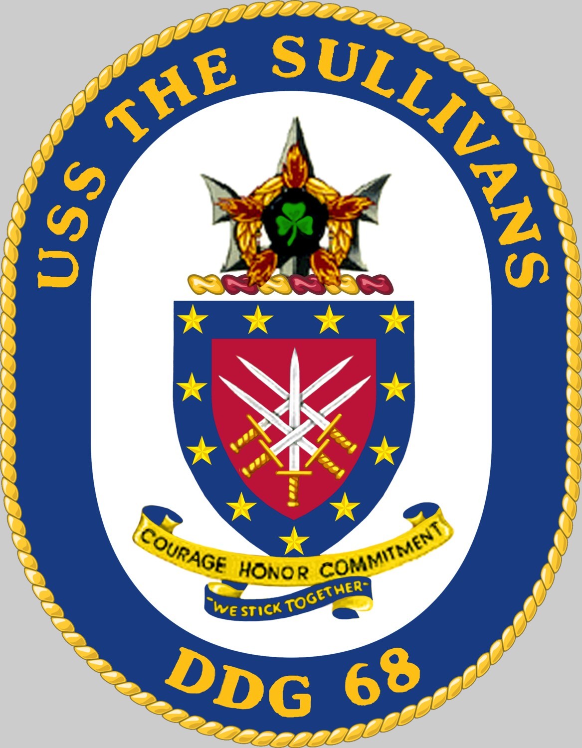 ddg-68 uss the sullivans insignia crest patch destroyer us navy 02x