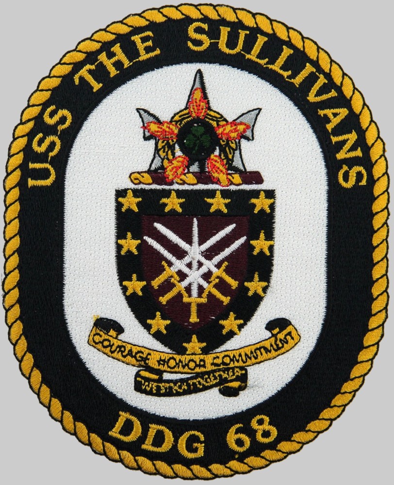 ddg-68 uss the sullivans insignia crest patch badge guided missile destroyer us navy 02p