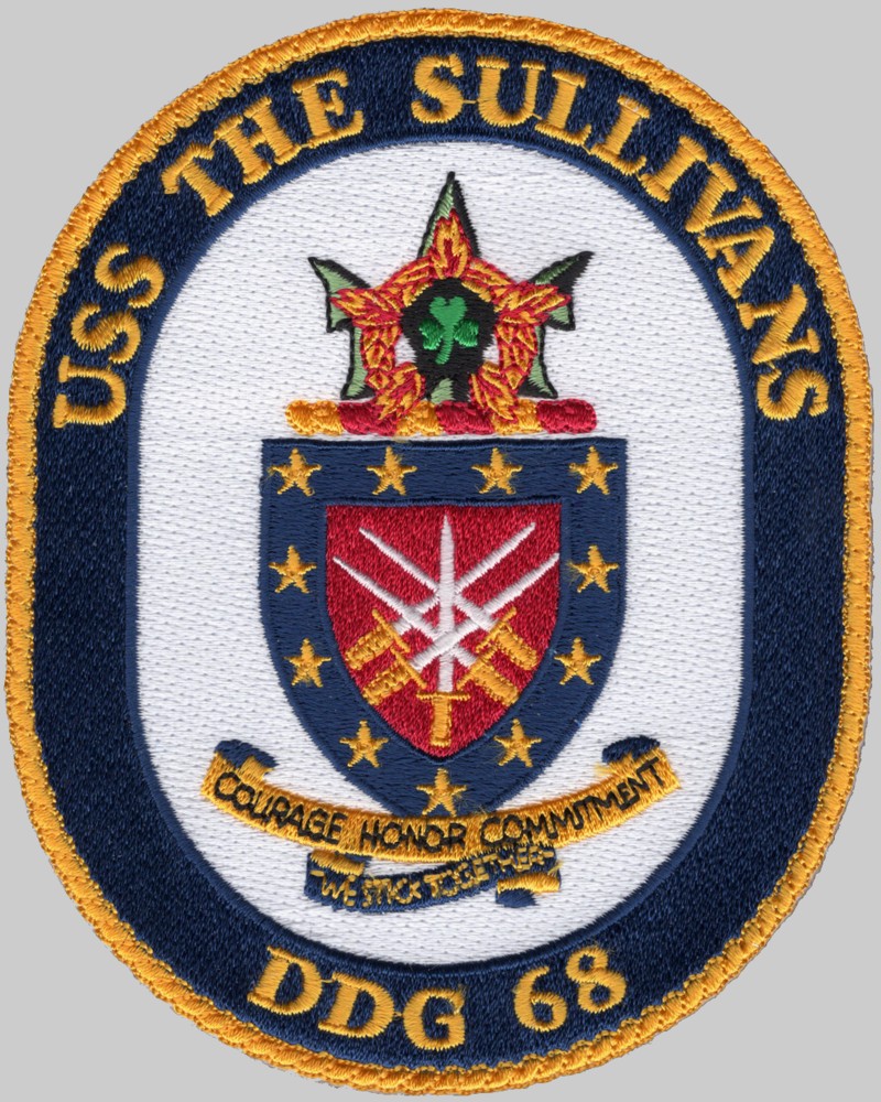 ddg-68 uss the sullivans insignia crest patch badge guided missile destroyer us navy 03p