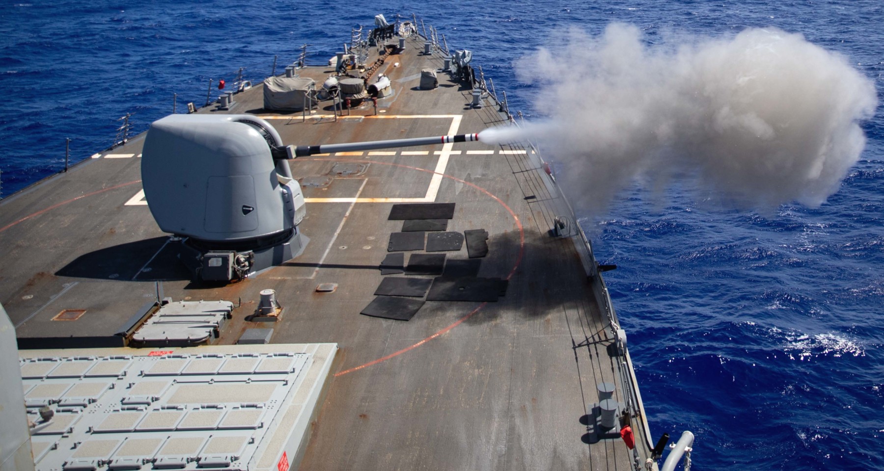 ddg-69 uss milius guided missile destroyer us navy mk.45 gun fire 2022 60