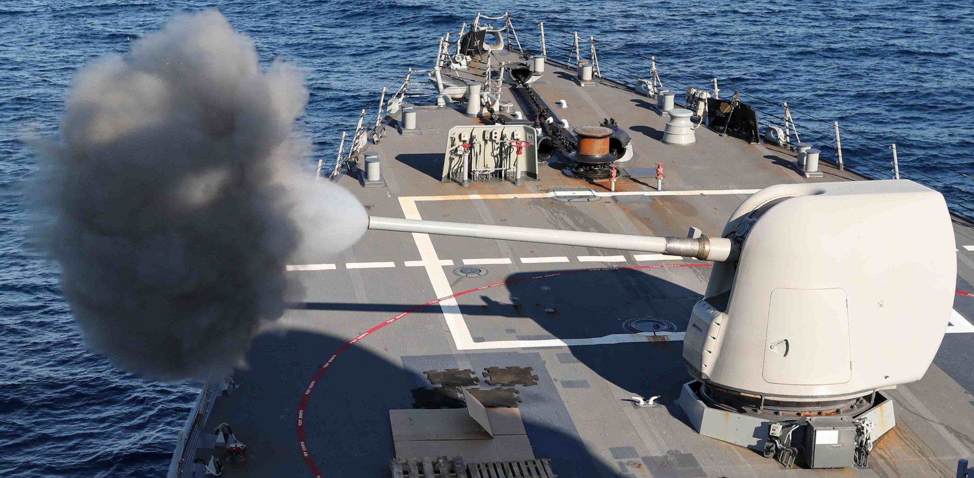 ddg-71 uss ross guided missile destroyer mk.45 gun fire 2022 148