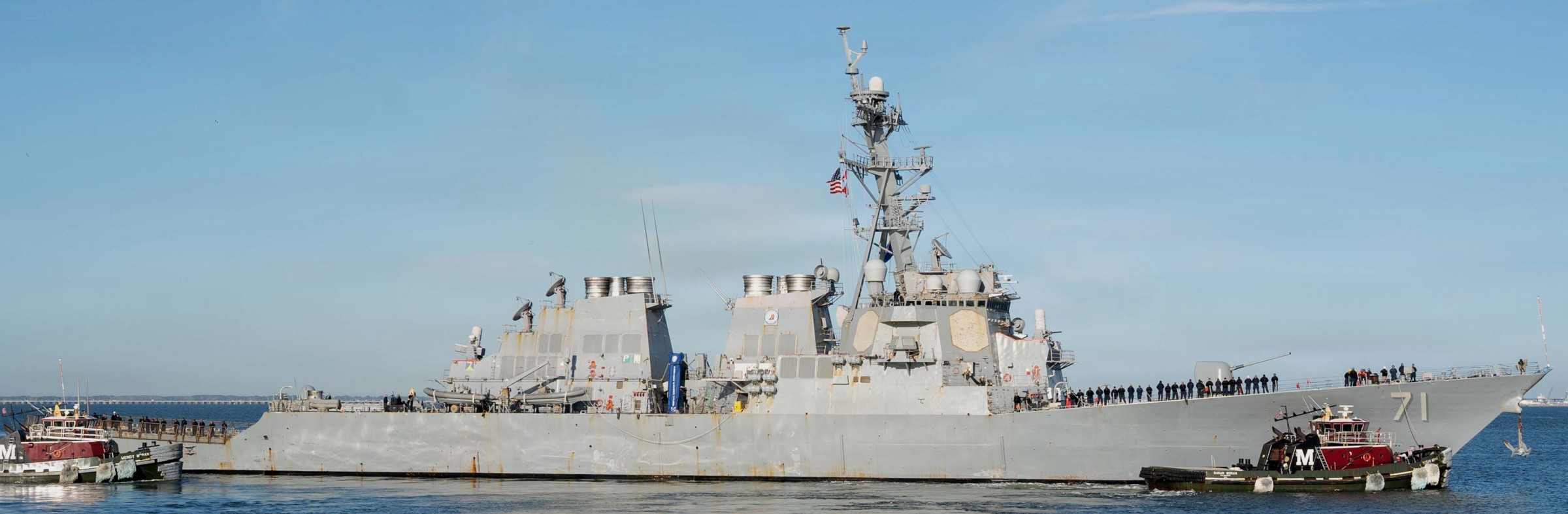uss ross ddg-71 guided missile destroyer arleigh burke class departing norfolk bush csg 2026 168 