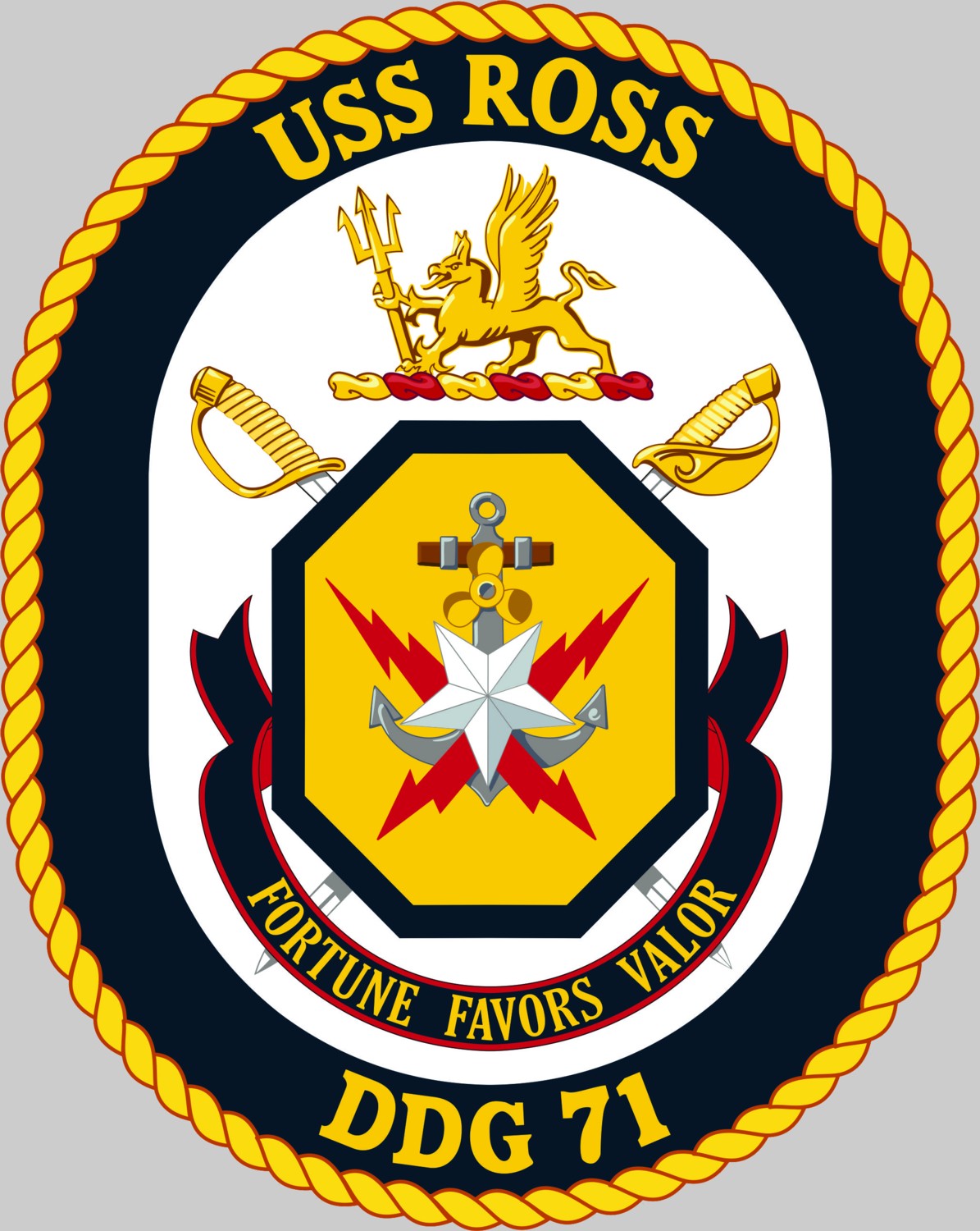 ddg-71 uss ross insignia crest patch badge guided missile destroyer us navy 02x