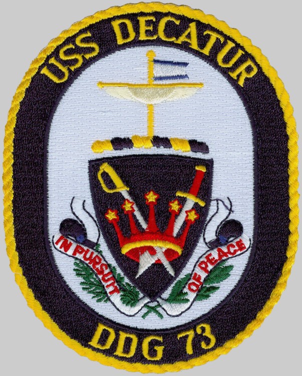 ddg-73 uss decatur crest insignia patch badge destroyer us navy 02p