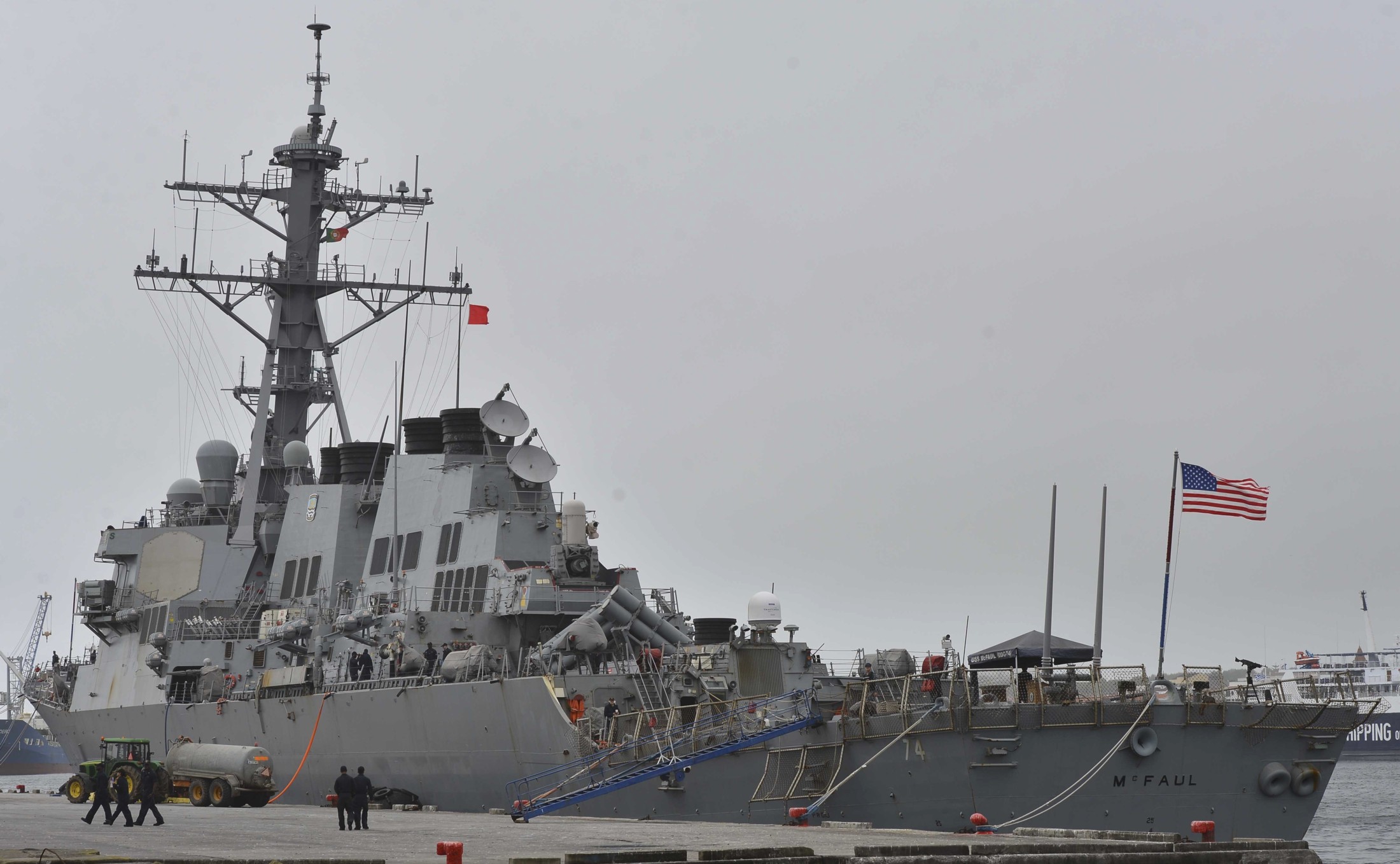 ddg-74 uss mcfaul guided missile destroyer ponta delgada azores portugal 87