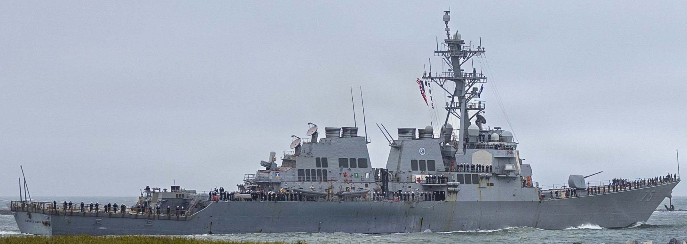 uss donald cook ddg-75 guided missile destroyer departing mayport florida uss george hw bush csg 2026 186