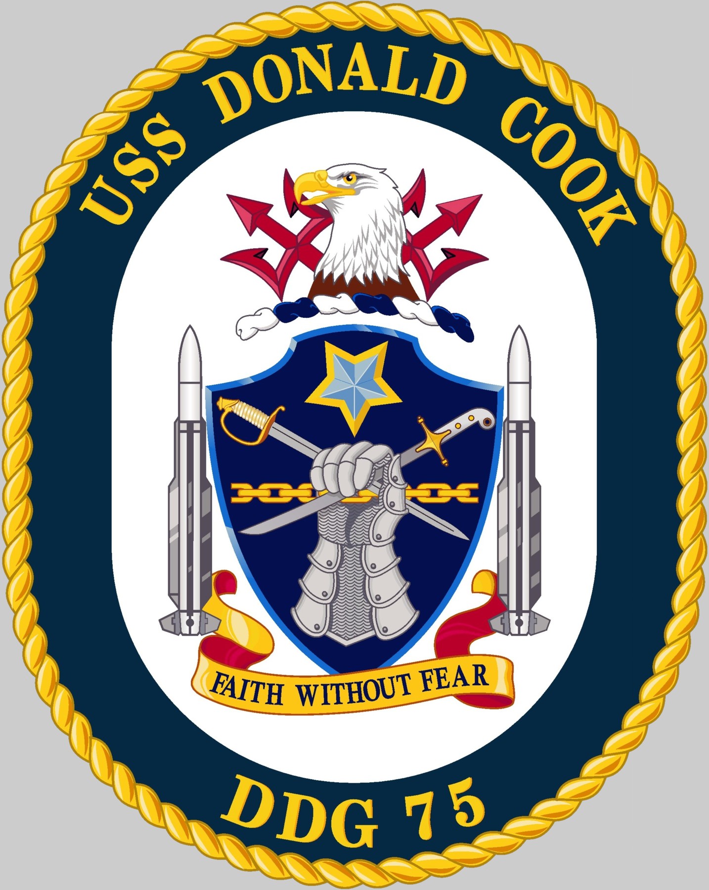 ddg-75 uss donald cook insignia crest patch guided missile destroyer us navy 02x