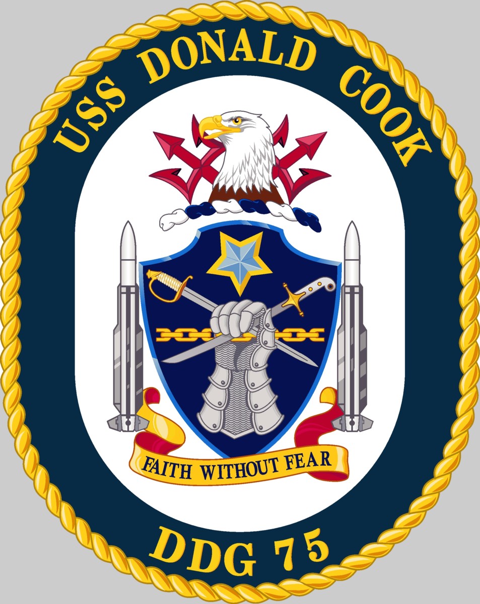 ddg-75 uss donald cook insignia crest patch badge destroyer us navy 02x