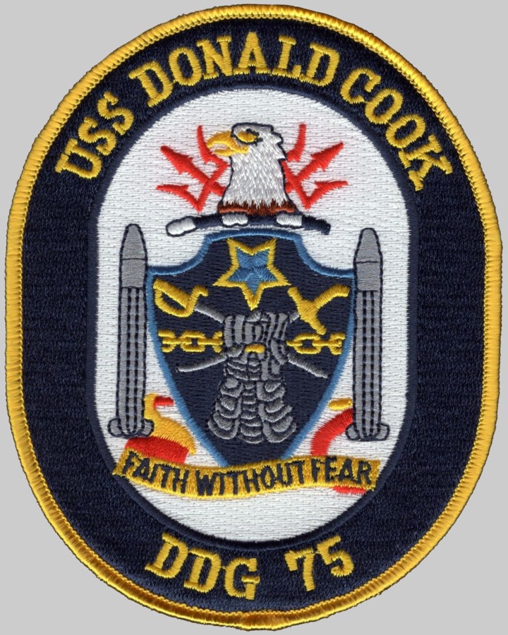 ddg-75 uss donald cook insignia crest patch badge guided missile destroyer us navy 02pa