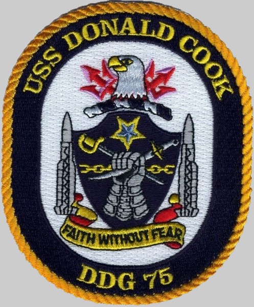 ddg-75 uss donald cook insignia crest patch badge guided missile destroyer us navy 04p