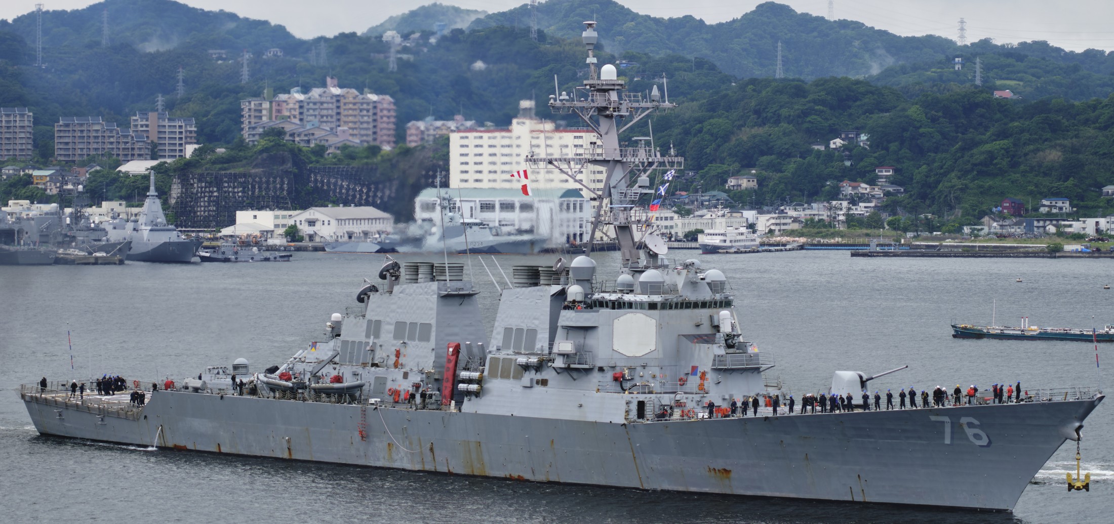 ddg-76 uss higgins guided missile destroyer departing yokosuka japan 2024 67