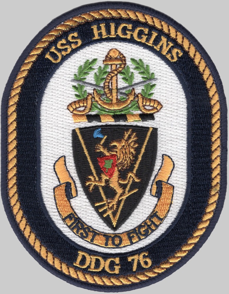 ddg-76 uss higgins insignia crest patch badge guided missile destroyer us navy 02p
