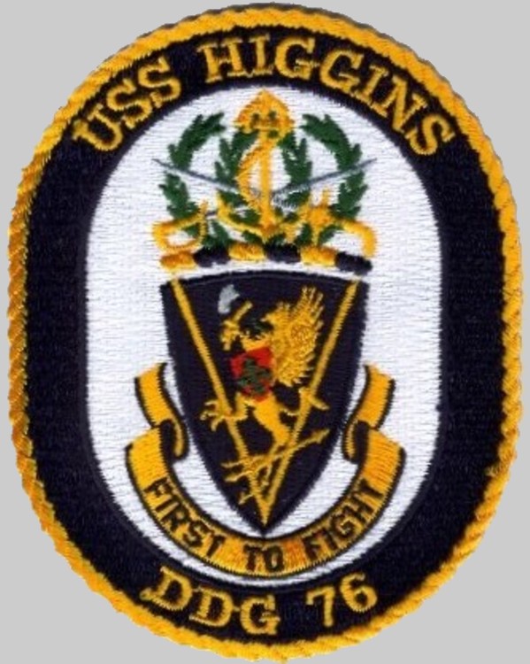 ddg-76 uss higgins insignia crest patch badge guided missile destroyer us navy 03p