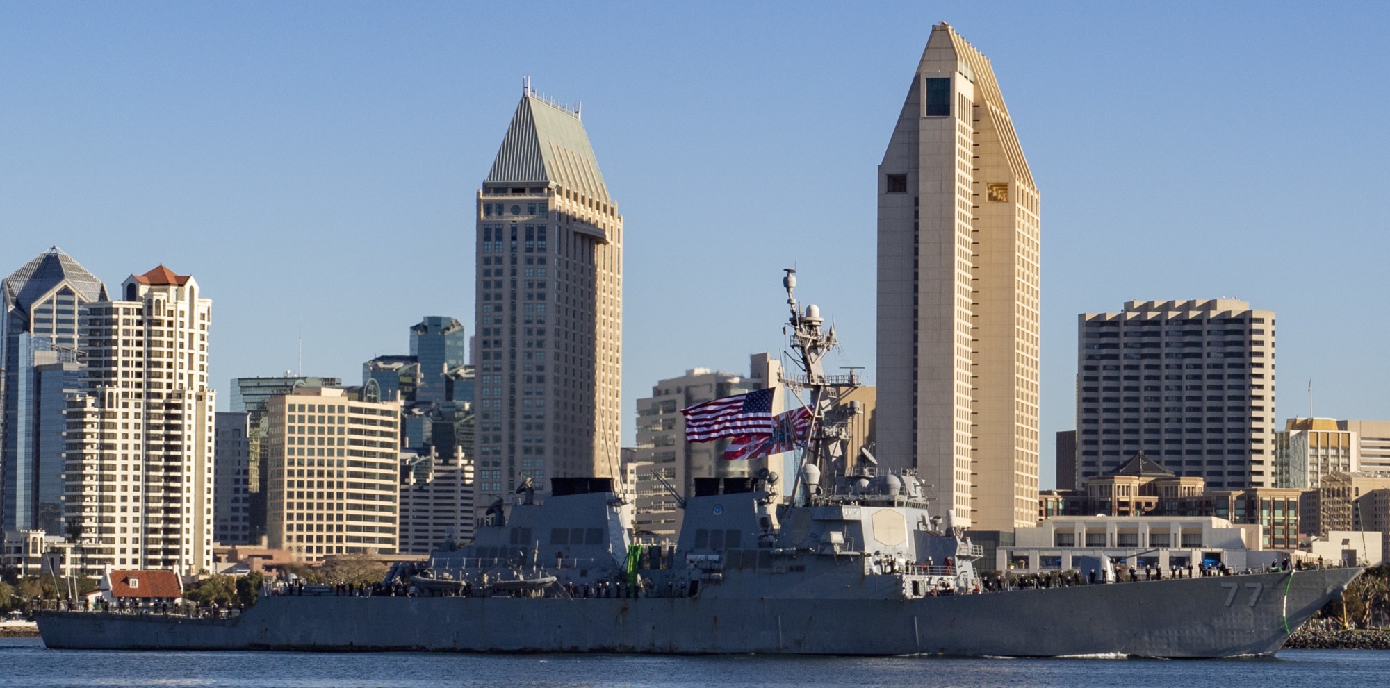 ddg-77 uss o'kane guided missile destroyer returning san diego 2022 78