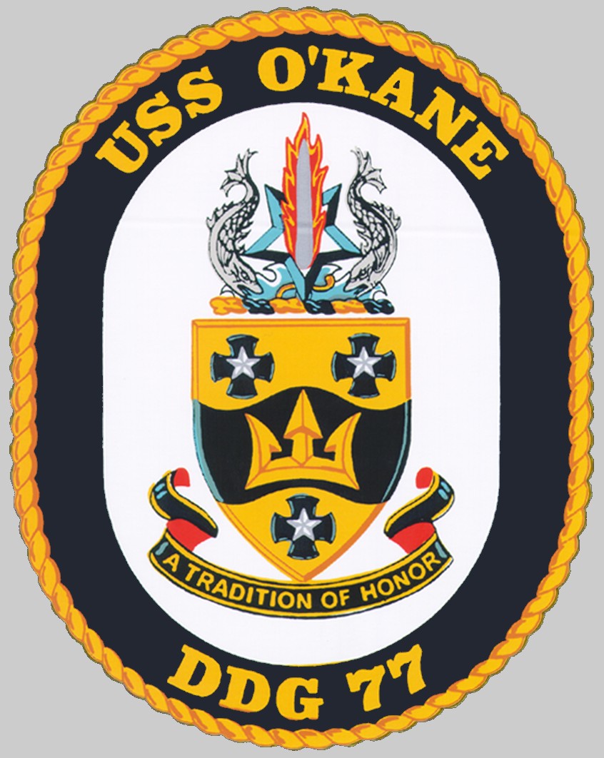 ddg-77 uss o'kane insignia crest patch destroyer us navy 03x