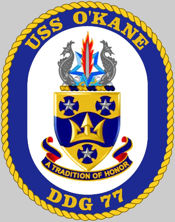 ddg-77 uss o'kane insignia crest patch badge destroyer us navy 02c