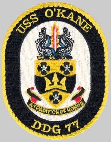 ddg-77 uss o'kane insignia crest patch badge destroyer us navy 02p
