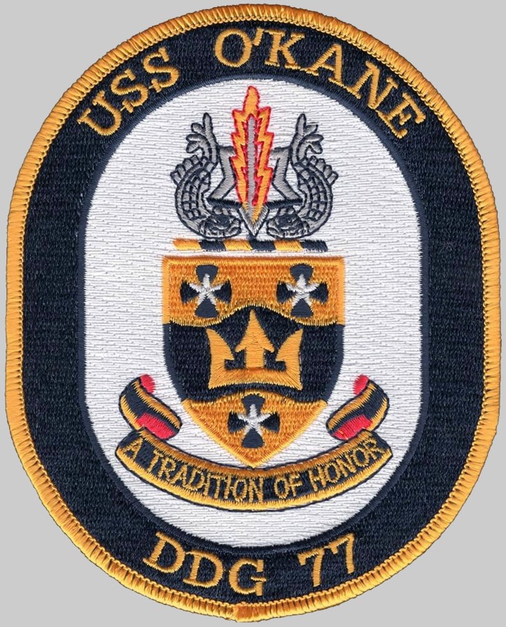 ddg-77 uss o'kane insignia crest patch badge destroyer us navy 02p