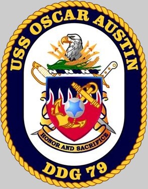 ddg-79 uss oscar austin insignia crest patch badge destroyer us navy 02x