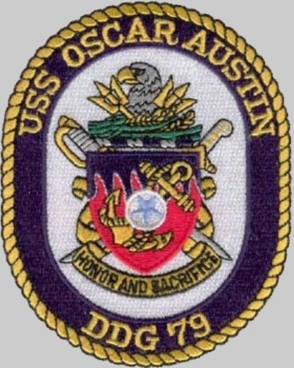 ddg-79 uss oscar austin crest patch insignia badge destroyer us navy 02p