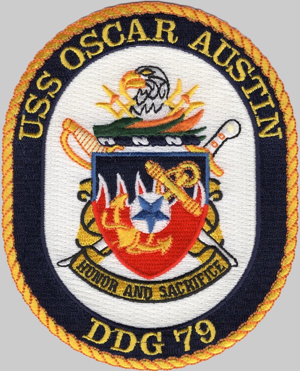 ddg-79 uss oscar austin crest patch insignia badge destroyer us navy 03p