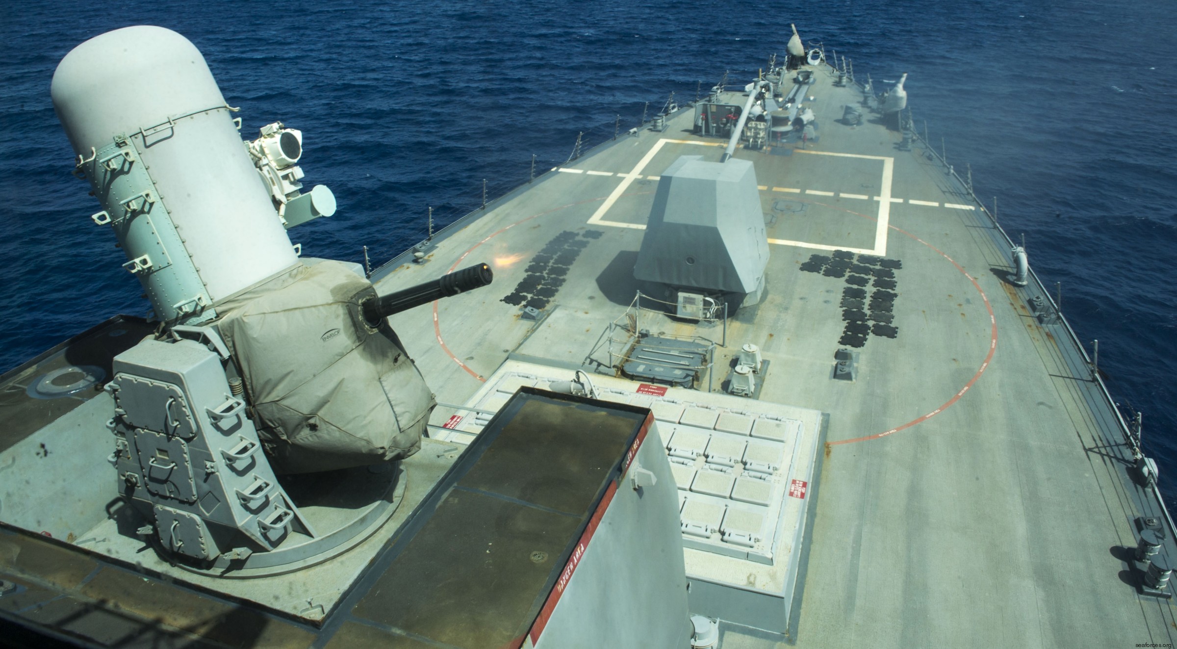ddg-80 uss roosevelt guided missile destroyer arleigh burke class us navy 38 mk. 15 phalanx close in weapon system ciws