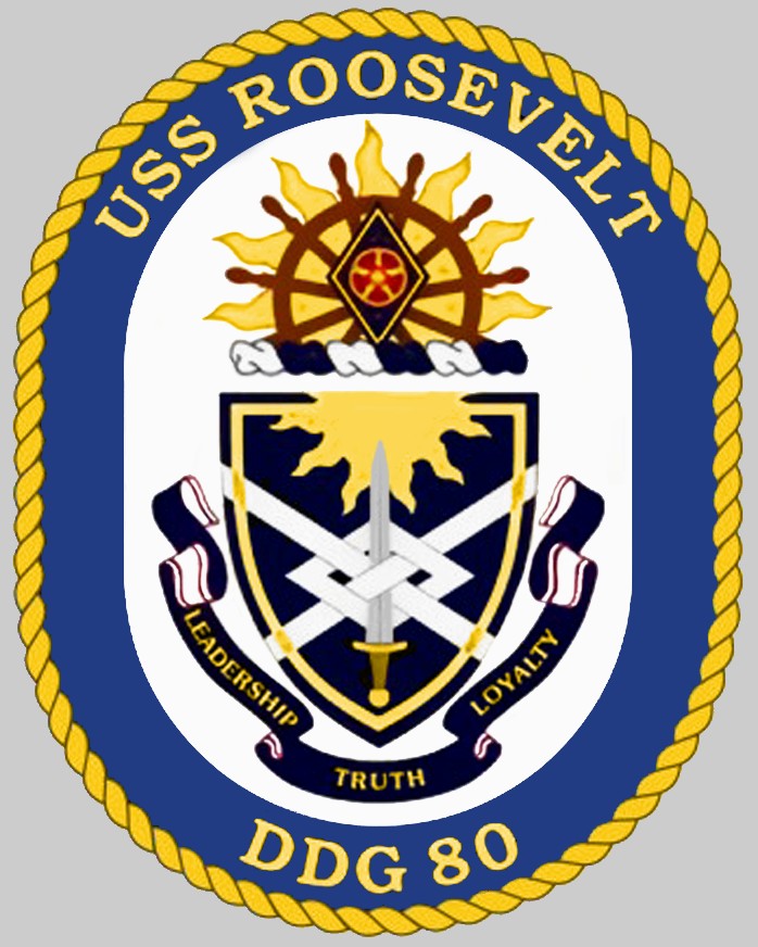 ddg-80 uss roosevelt insignia crest patch badge arleigh burke class destroyer us navy 02x