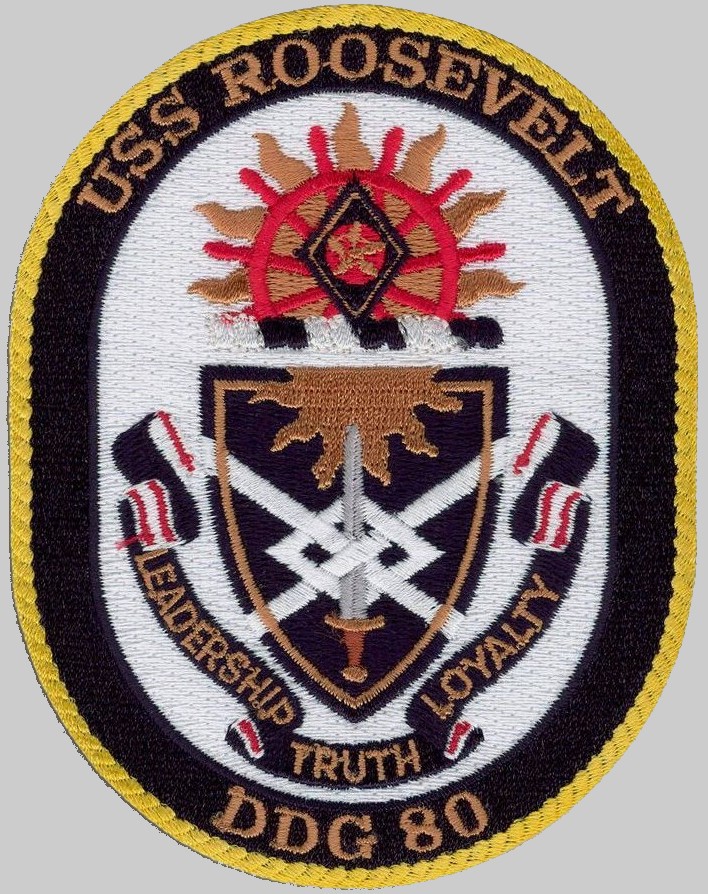 ddg-80 uss roosevelt insignia crest patch badge arleigh burke class destroyer us navy 03p