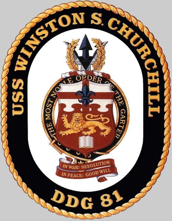 ddg-81 uss winston s. churchill insignia crest patch badge destroyer us navy 02x