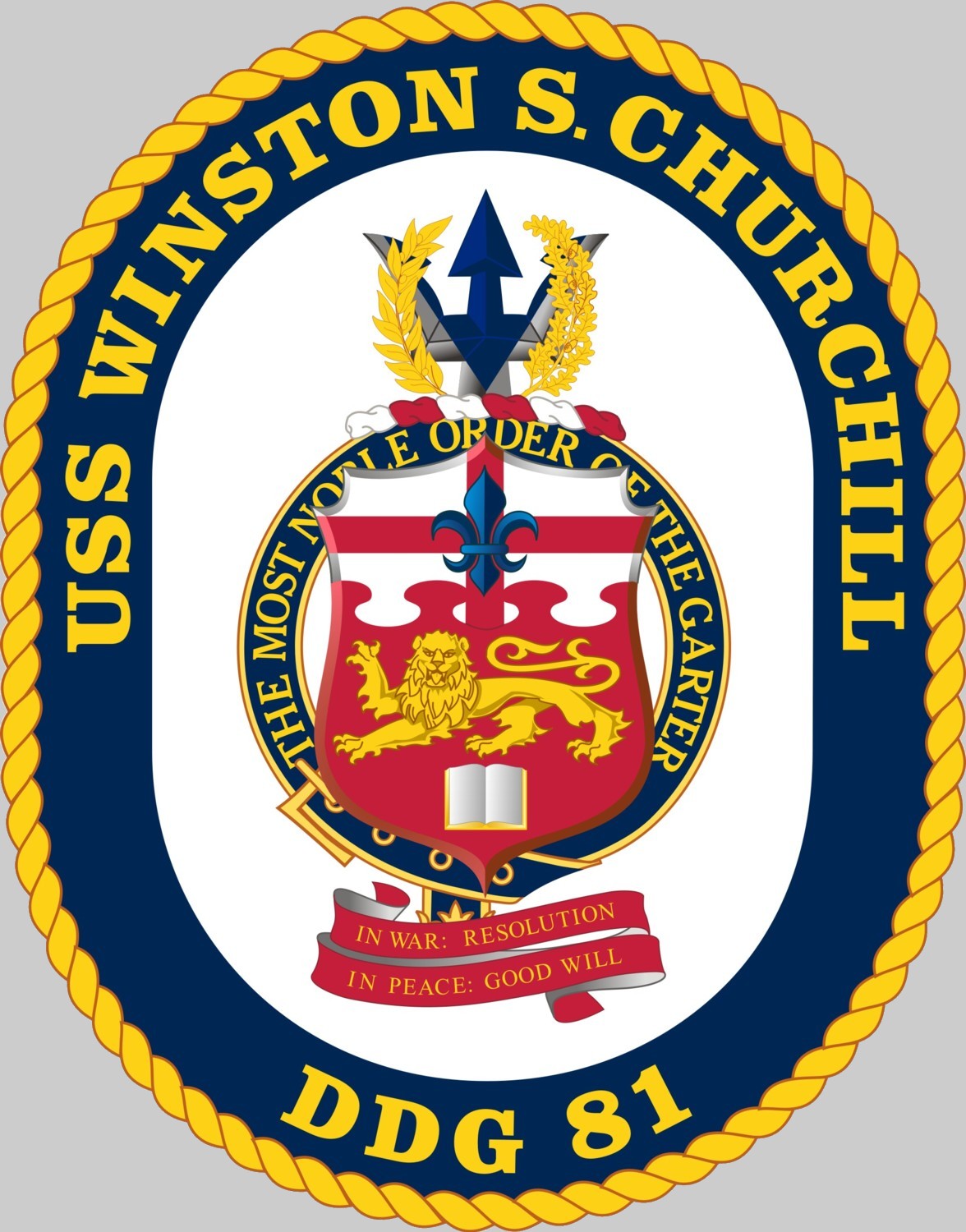 ddg-81 uss winston s. churchill insignia crest patch badge destroyer us navy 03c