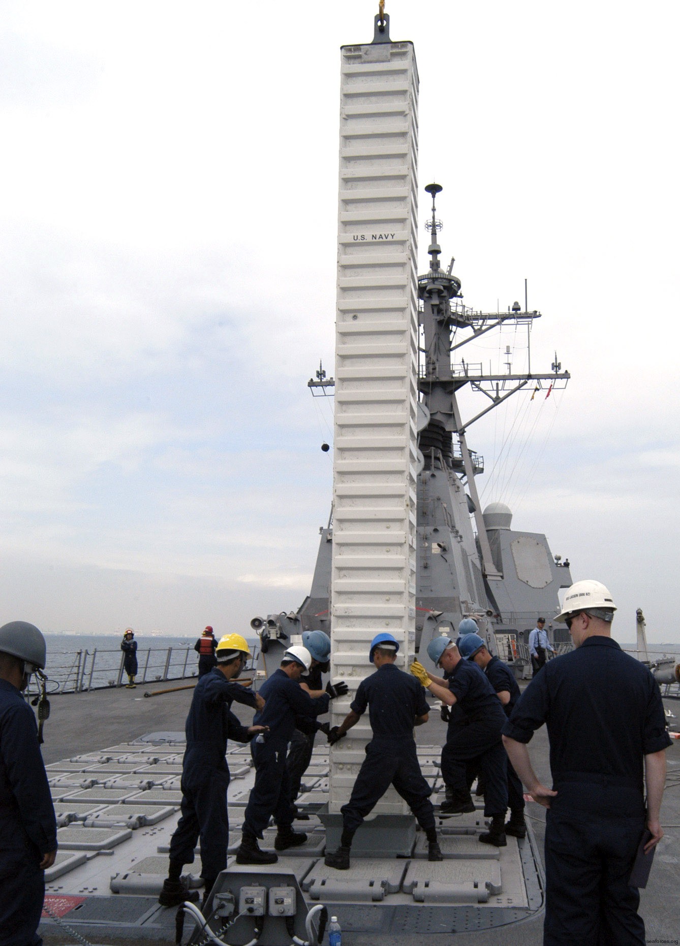 ddg-82 uss lassen arleigh burke class guided missile destroyer aegis 43 weapon onload mk.41 vertical launching system vls