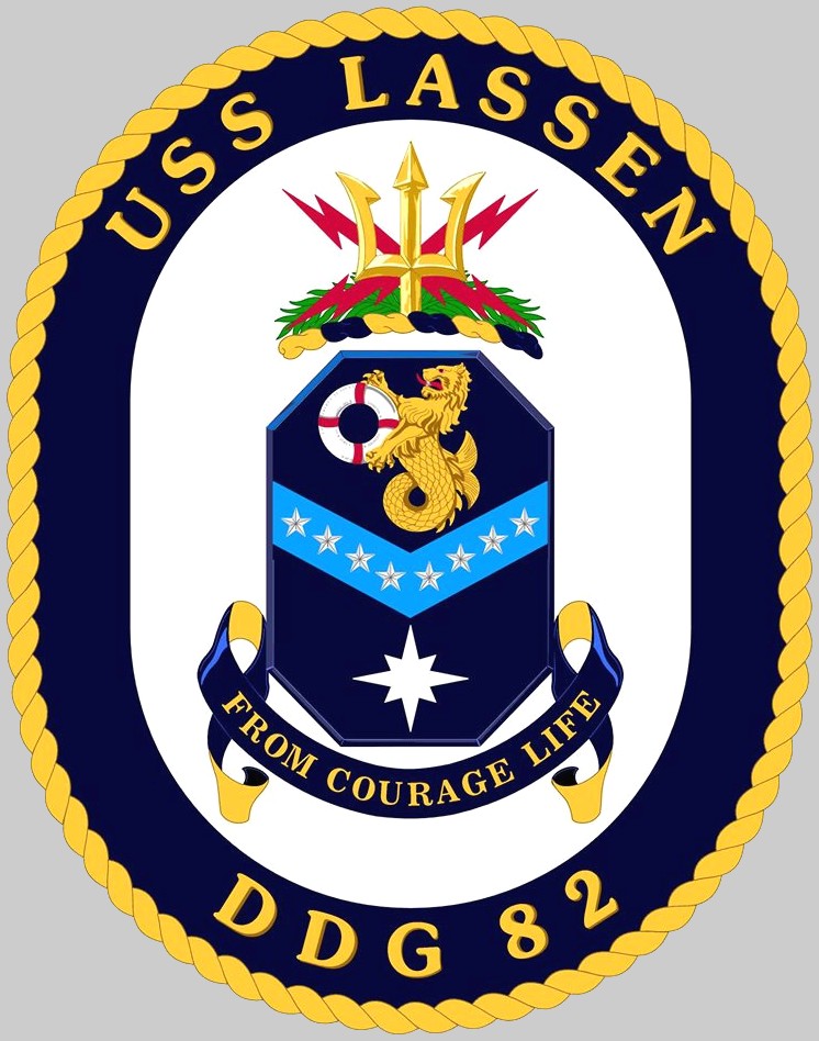 ddg-82 uss lassen insignia crest patch badge guided missile destroyer us navy 03c