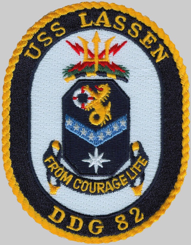 ddg-82 uss lassen insignia crest patch badge guided missile destroyer us navy 02p
