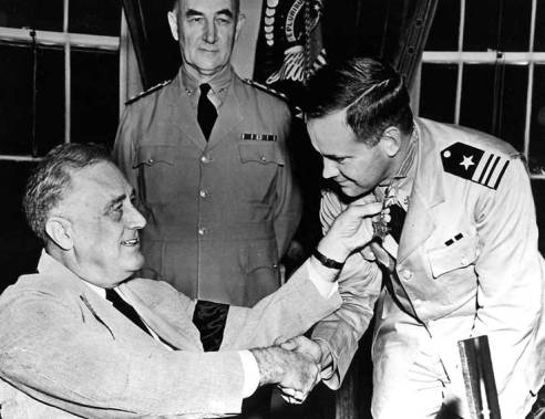 John Duncan Bulkeley with President Franklin D. Roosevelt Medal of Honor